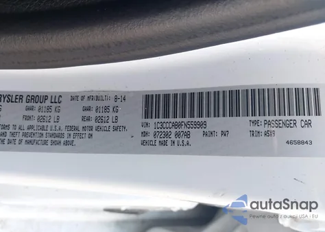 2015 Chrysler 200 Limited from USA, damaged, VIN 1C3CCCAB0FN559909